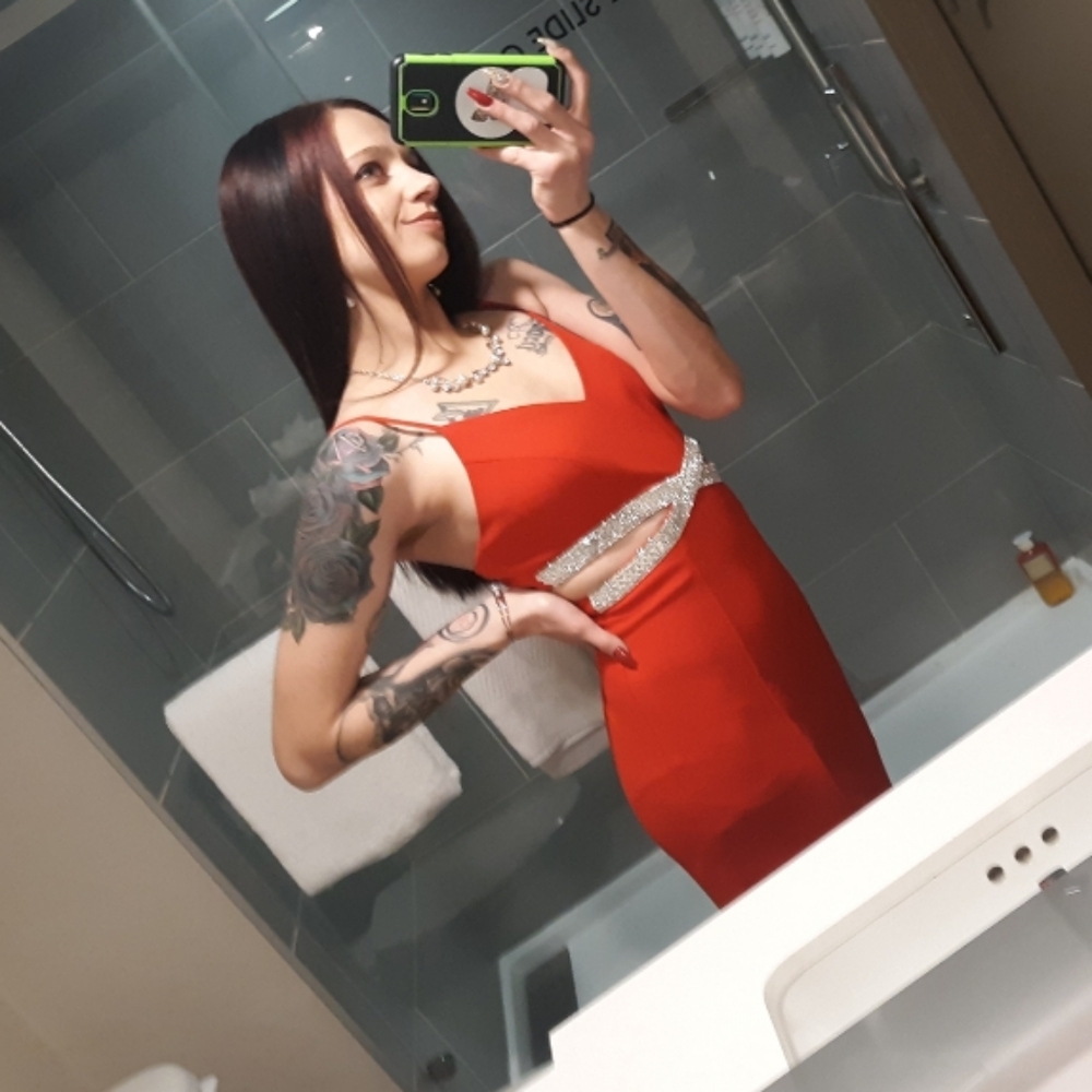 Red Bridesmaid Sheath Gown